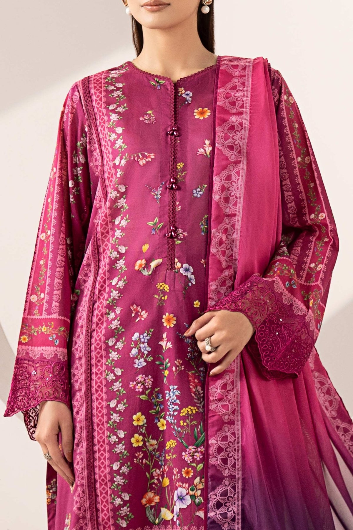 Maria B | RTW | 3 Piece Embroidered Lawn Suit-Brand:Maria B-Type:Luxury Pret-Purple - House of Maryam- Buy in UK, USA