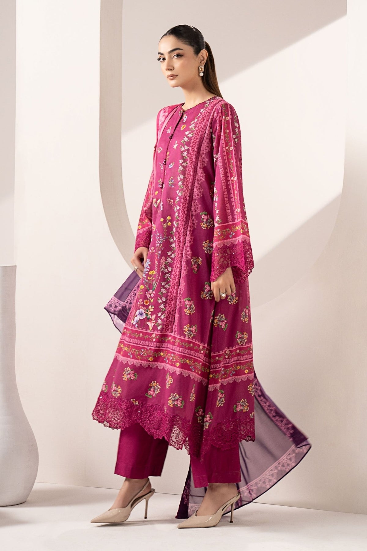 Maria B | RTW | 3 Piece Embroidered Lawn Suit-Brand:Maria B-Type:Luxury Pret-Purple - House of Maryam- Buy in UK, USA