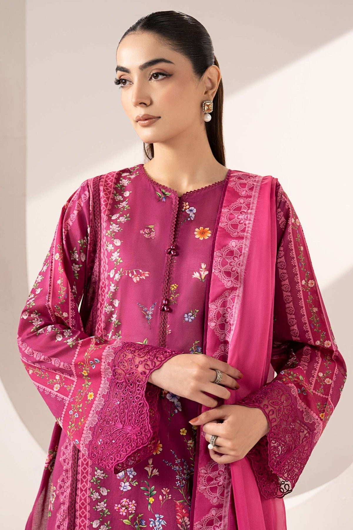 Maria B | RTW | 3 Piece Embroidered Lawn Suit-Brand:Maria B-Type:Luxury Pret-Purple - House of Maryam- Buy in UK, USA
