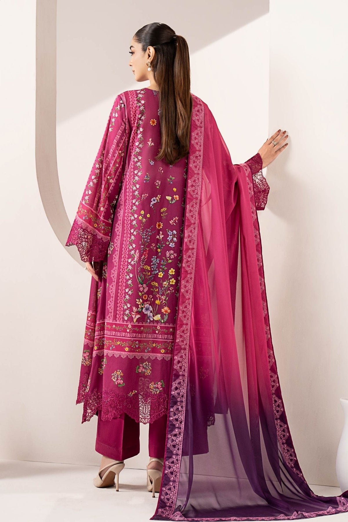 Maria B | RTW | 3 Piece Embroidered Lawn Suit-Brand:Maria B-Type:Luxury Pret-Purple - House of Maryam- Buy in UK, USA