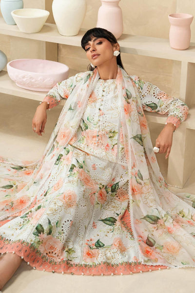 Maria B | RTW | 3 Piece Embroidered Lawn Suit-Brand:Maria B-Type:Luxury Pret-White - House of Maryam- Buy in UK, USA