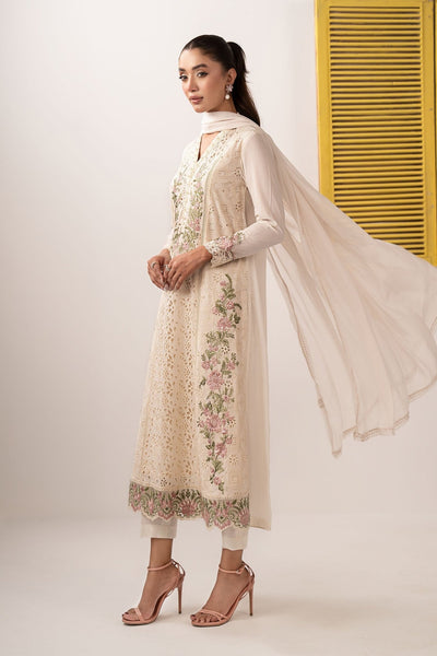 Maria B | RTW | 3 Piece Embroidered Lawn Suit-Brand:Maria B-Type:Luxury Pret-White - House of Maryam- Buy in UK, USA