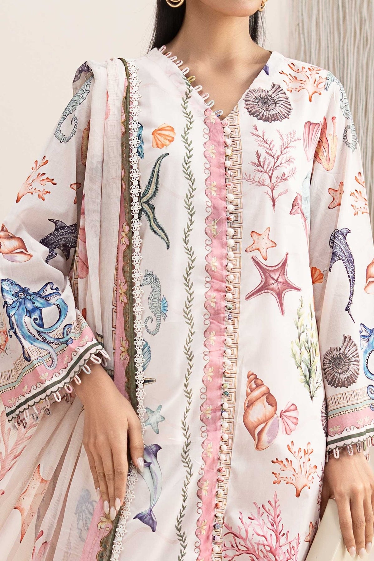 Maria B | RTW | 3 Piece Embroidered Lawn Suit-Brand:Maria B-Type:Luxury Pret-White - House of Maryam- Buy in UK, USA