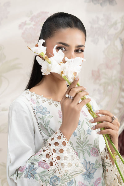 Maria B | RTW | 3 Piece Embroidered Lawn Suit-Brand:Maria B-Type:Luxury Pret-White - House of Maryam- Buy in UK, USA