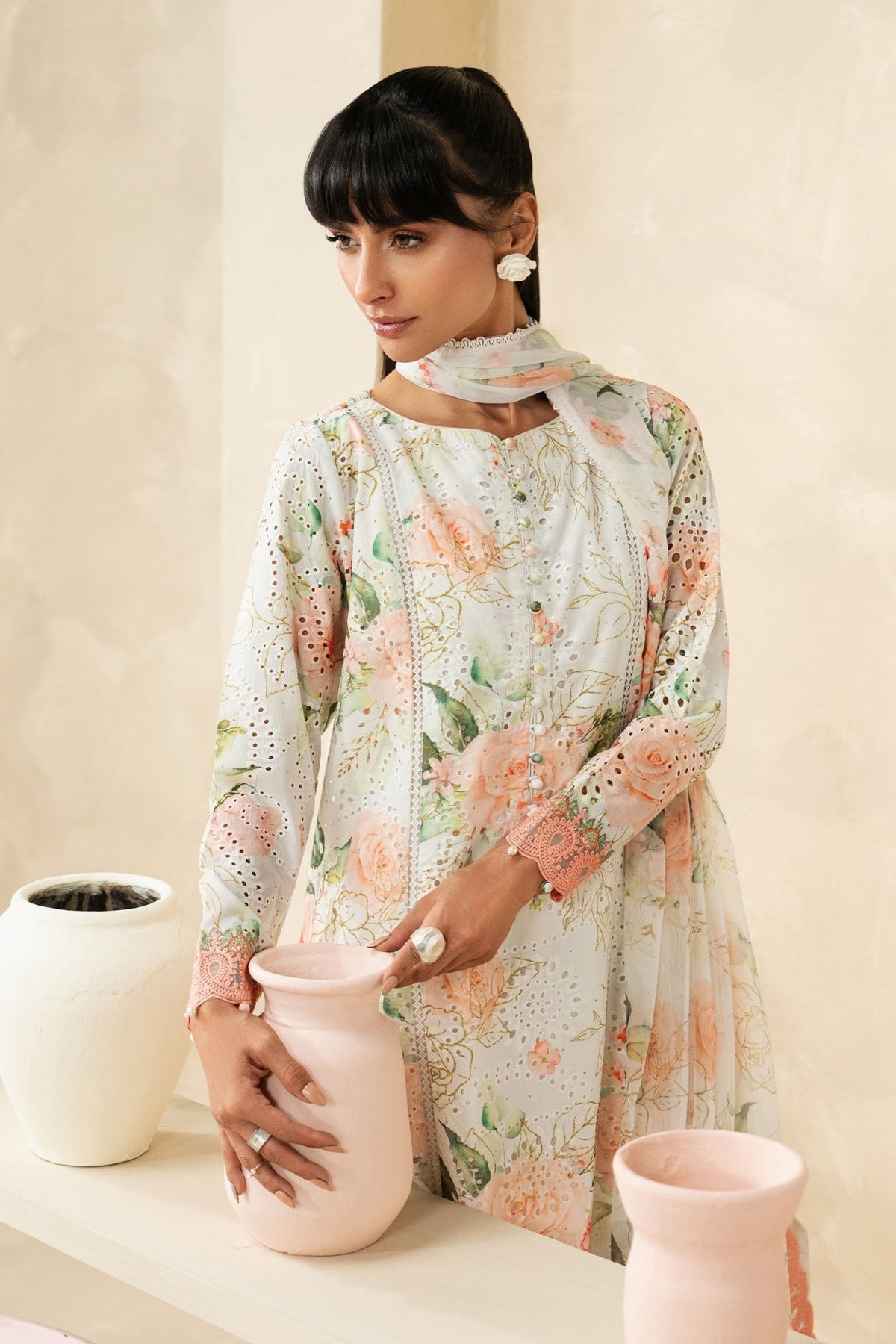 Maria B | RTW | 3 Piece Embroidered Lawn Suit-Brand:Maria B-Type:Luxury Pret-White - House of Maryam- Buy in UK, USA