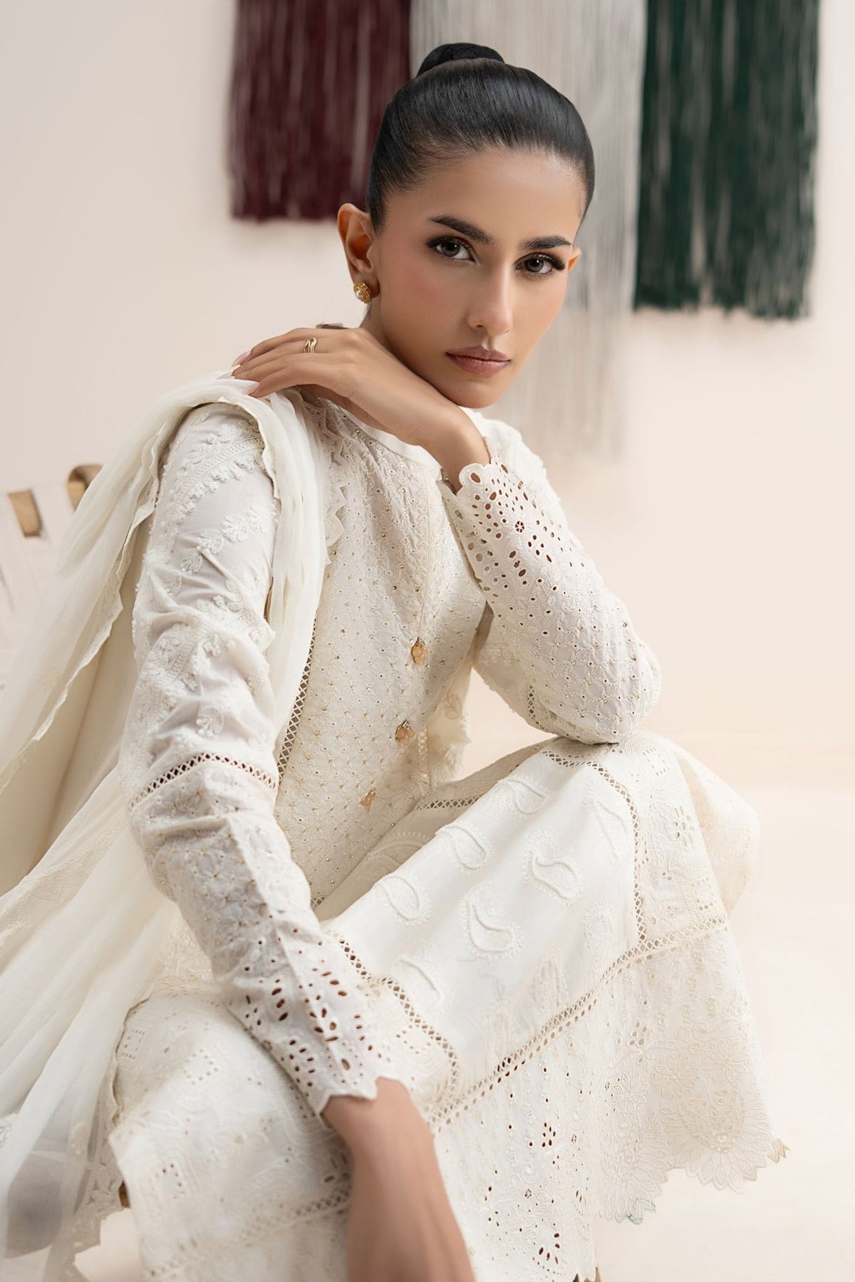 Maria B | RTW | 3 Piece Embroidered Lawn Suit-Brand:Maria B-Type:Luxury Pret-White - House of Maryam- Buy in UK, USA