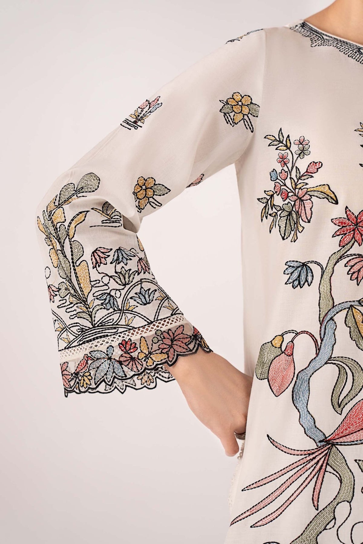 Maria B | RTW | 3 Piece Embroidered Lawn Suit-Brand:Maria B-Type:Luxury Pret-White - House of Maryam- Buy in UK, USA