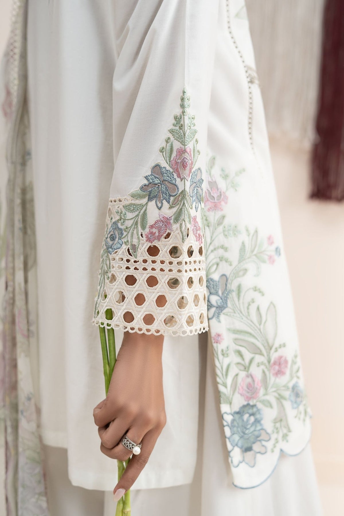 Maria B | RTW | 3 Piece Embroidered Lawn Suit-Brand:Maria B-Type:Luxury Pret-White - House of Maryam- Buy in UK, USA