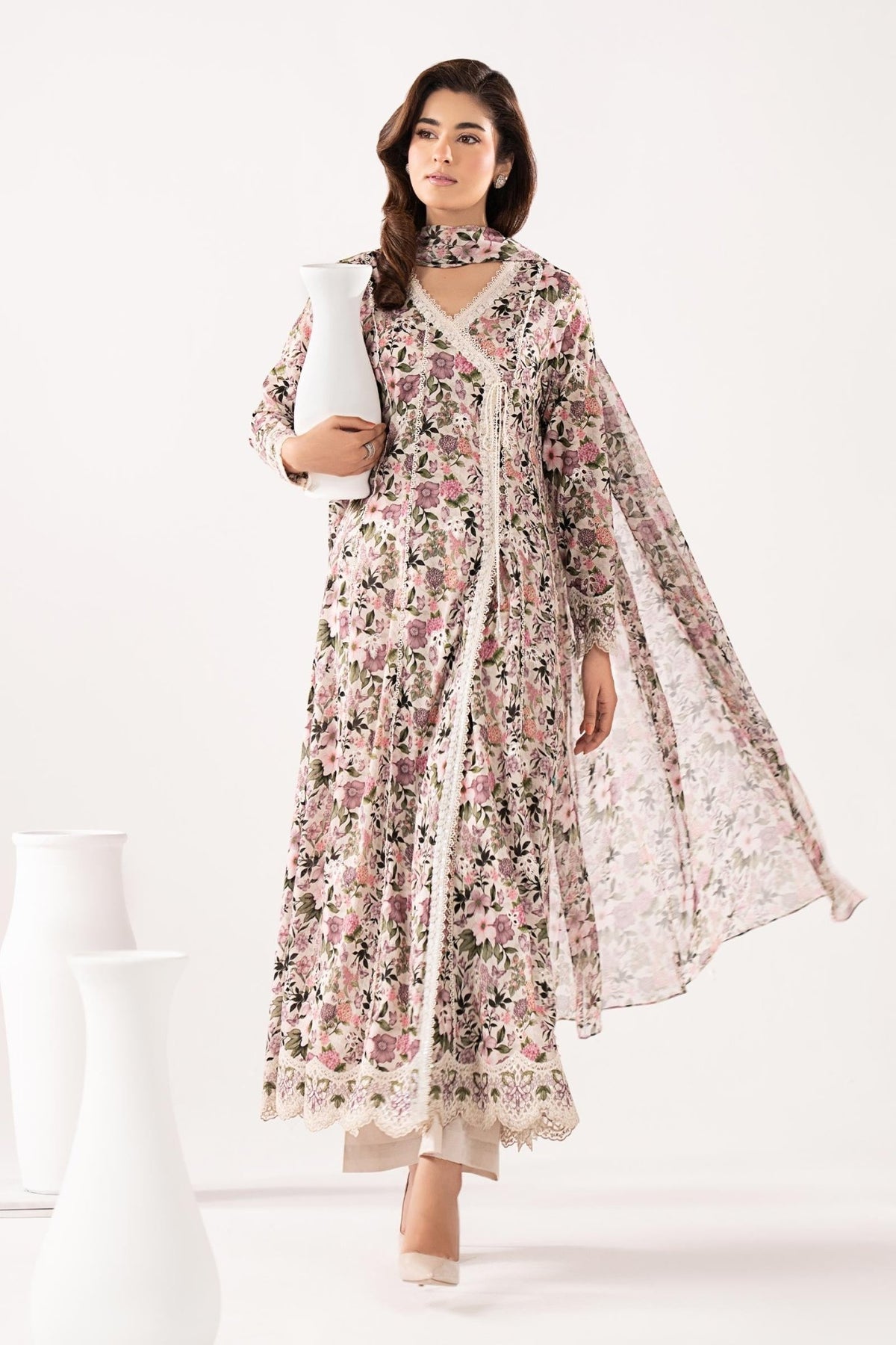 Maria B | RTW | 3 Piece Embroidered Lawn Suit-Brand:Maria B-Type:Luxury Pret-White - House of Maryam- Buy in UK, USA