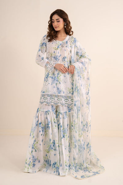 Maria B | RTW | 3 Piece Embroidered Lawn Suit-Brand:Maria B-Type:Luxury Pret-White - House of Maryam- Buy in UK, USA
