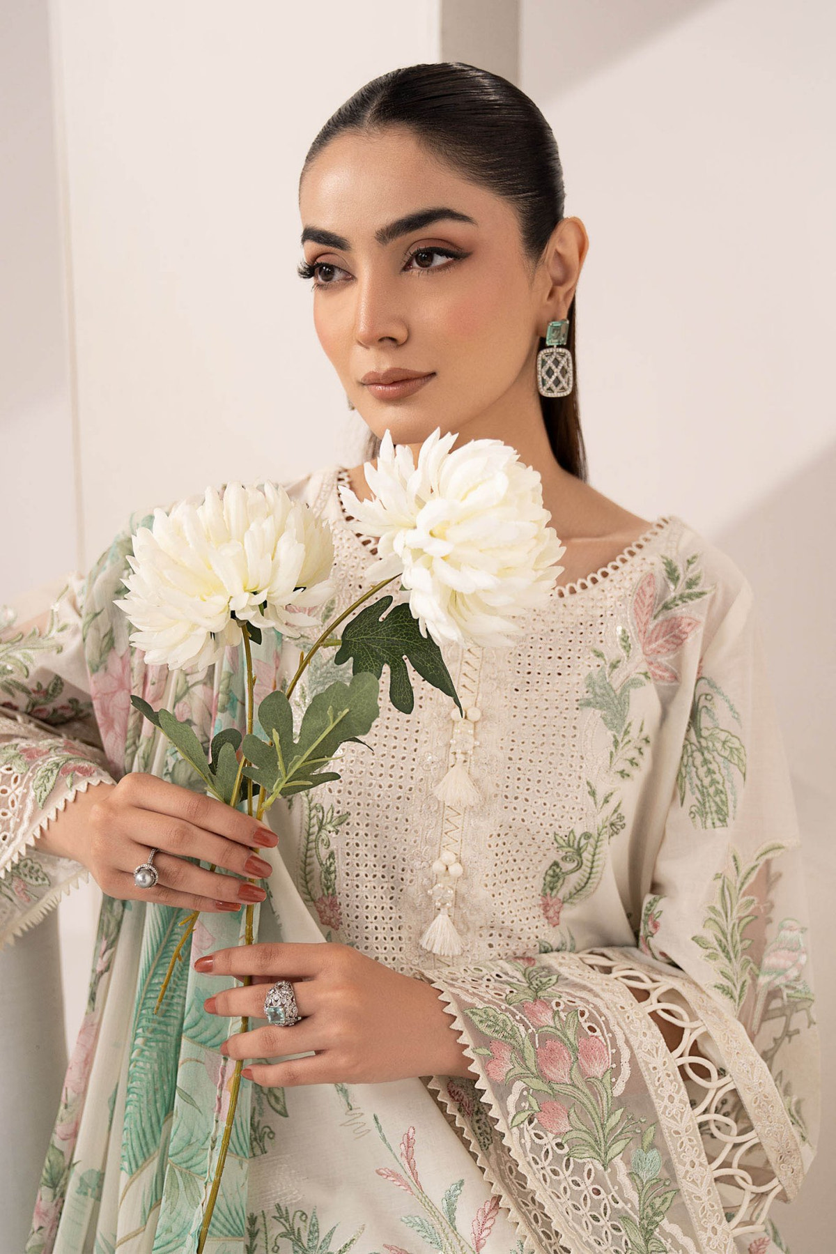 Maria B | RTW | 3 Piece Embroidered Lawn Suit-Brand:Maria B-Type:Luxury Pret-White - House of Maryam- Buy in UK, USA