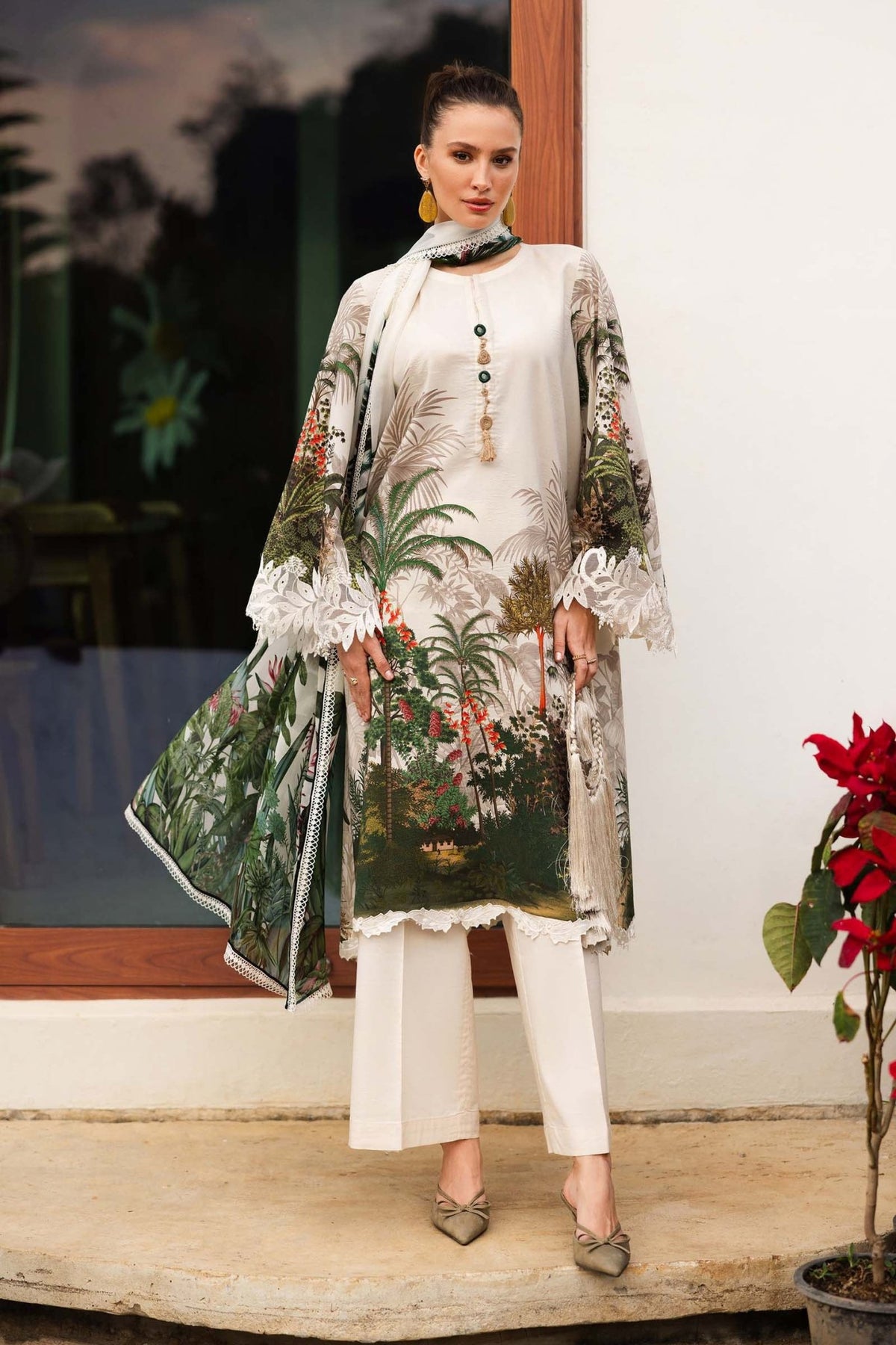 Maria B | RTW | 3 Piece Embroidered Lawn Suit-Brand:Maria B-Type:Luxury Pret-White - House of Maryam- Buy in UK, USA