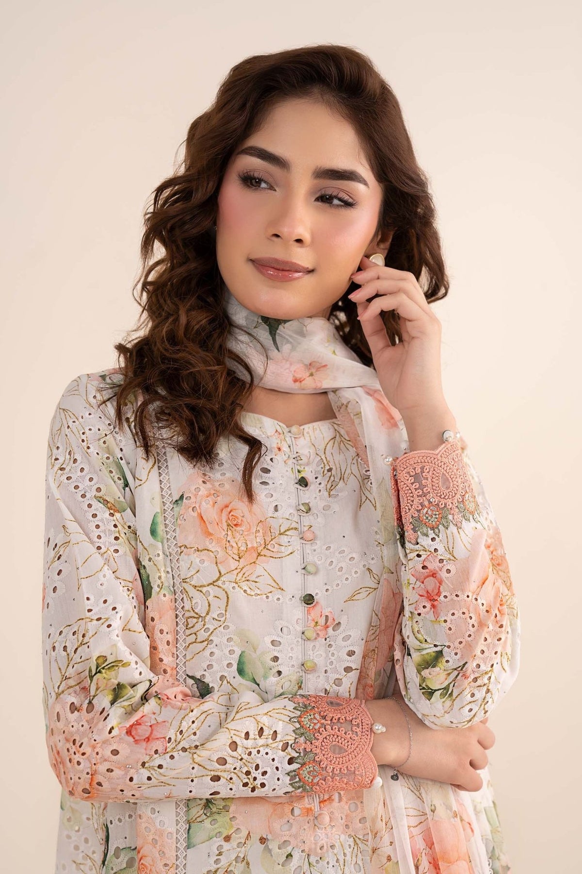 Maria B | RTW | 3 Piece Embroidered Lawn Suit-Brand:Maria B-Type:Luxury Pret-White - House of Maryam- Buy in UK, USA