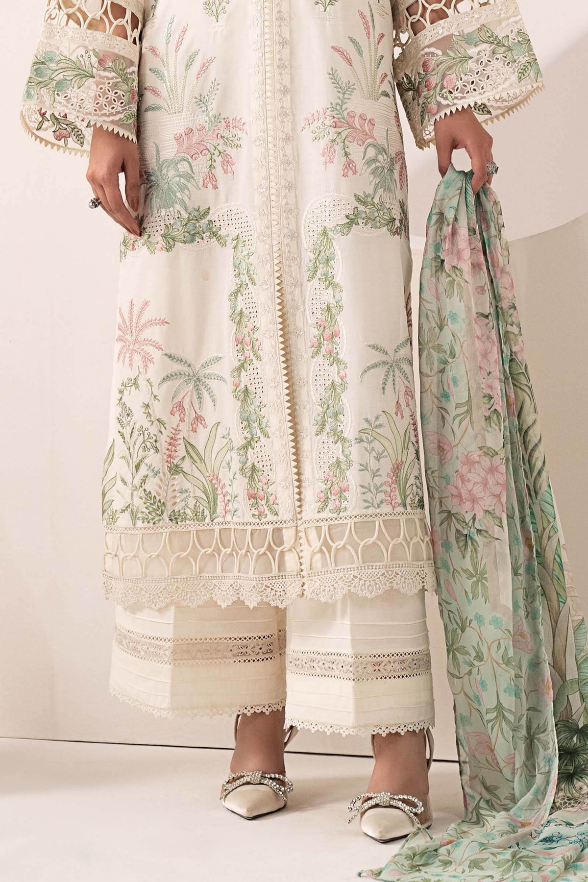 Maria B | RTW | 3 Piece Embroidered Lawn Suit-Brand:Maria B-Type:Luxury Pret-White - House of Maryam- Buy in UK, USA