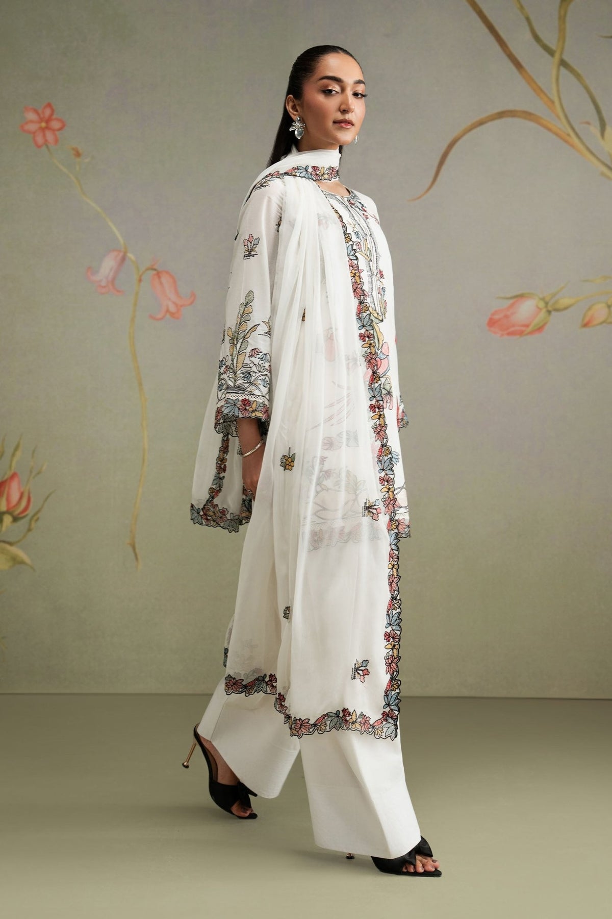 Maria B | RTW | 3 Piece Embroidered Lawn Suit-Brand:Maria B-Type:Luxury Pret-White - House of Maryam- Buy in UK, USA
