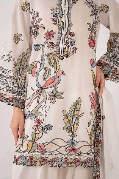 Maria B | RTW | 3 Piece Embroidered Lawn Suit-Brand:Maria B-Type:Luxury Pret-White - House of Maryam- Buy in UK, USA