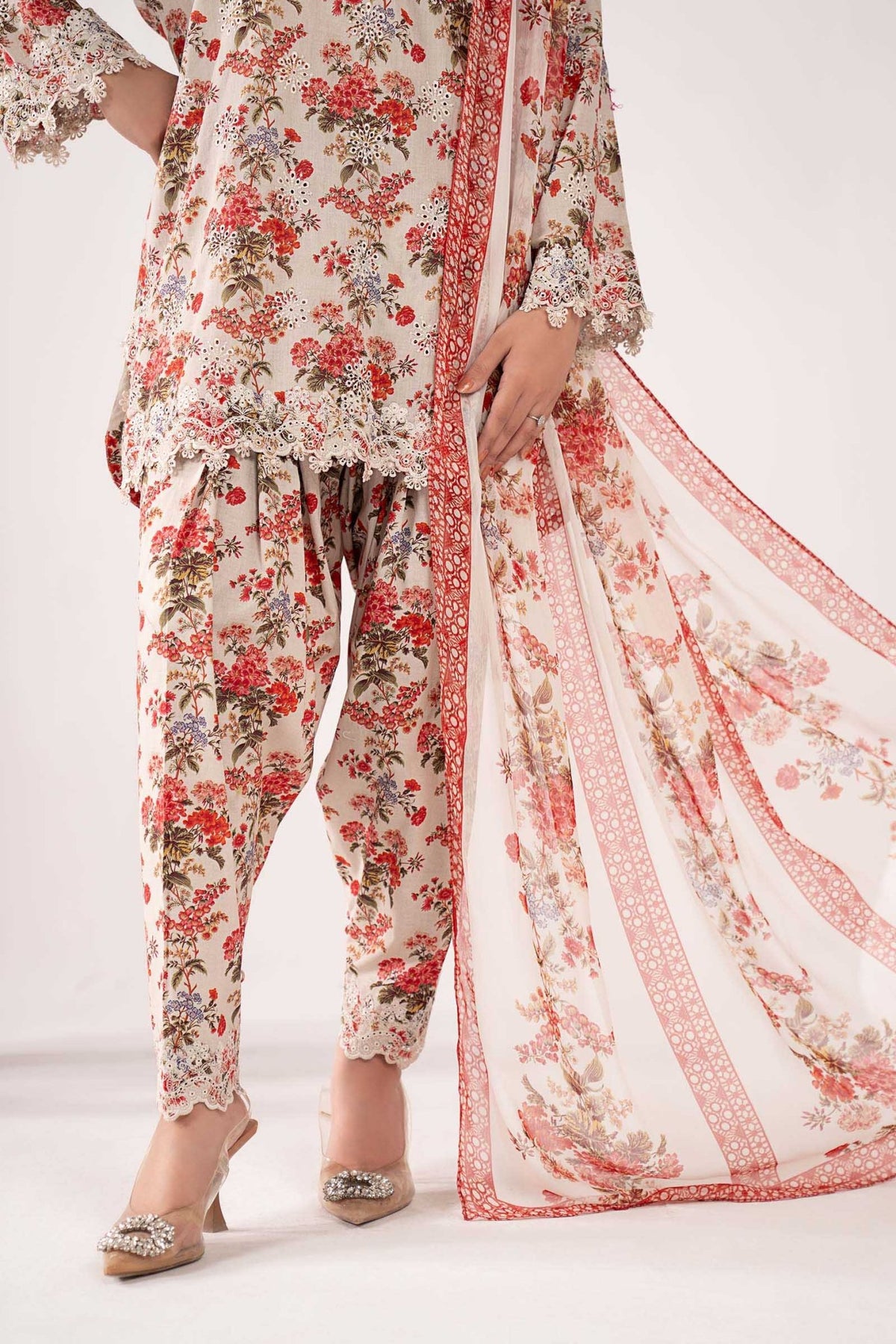 Maria B | RTW | 3 Piece Embroidered Lawn Suit-Brand:Maria B-Type:Luxury Pret-White - House of Maryam- Buy in UK, USA