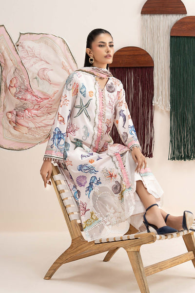 Maria B | RTW | 3 Piece Embroidered Lawn Suit-Brand:Maria B-Type:Luxury Pret-White - House of Maryam- Buy in UK, USA