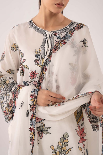Maria B | RTW | 3 Piece Embroidered Lawn Suit-Brand:Maria B-Type:Luxury Pret-White - House of Maryam- Buy in UK, USA