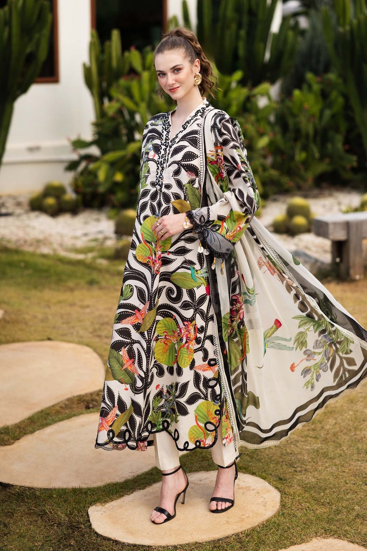 Maria B | RTW | 3 Piece Embroidered Lawn Suit-Brand:Maria B-Type:Luxury Pret-White - House of Maryam- Buy in UK, USA