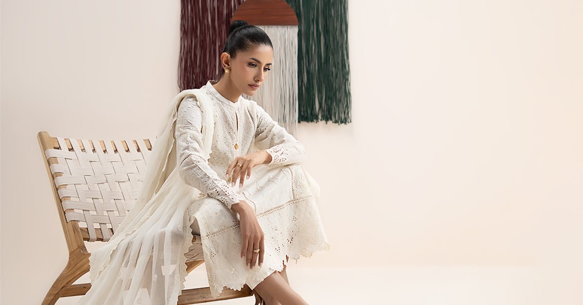 Maria B | RTW | 3 Piece Embroidered Lawn Suit-Brand:Maria B-Type:Luxury Pret-White - House of Maryam- Buy in UK, USA
