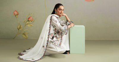 Maria B | RTW | 3 Piece Embroidered Lawn Suit-Brand:Maria B-Type:Luxury Pret-White - House of Maryam- Buy in UK, USA
