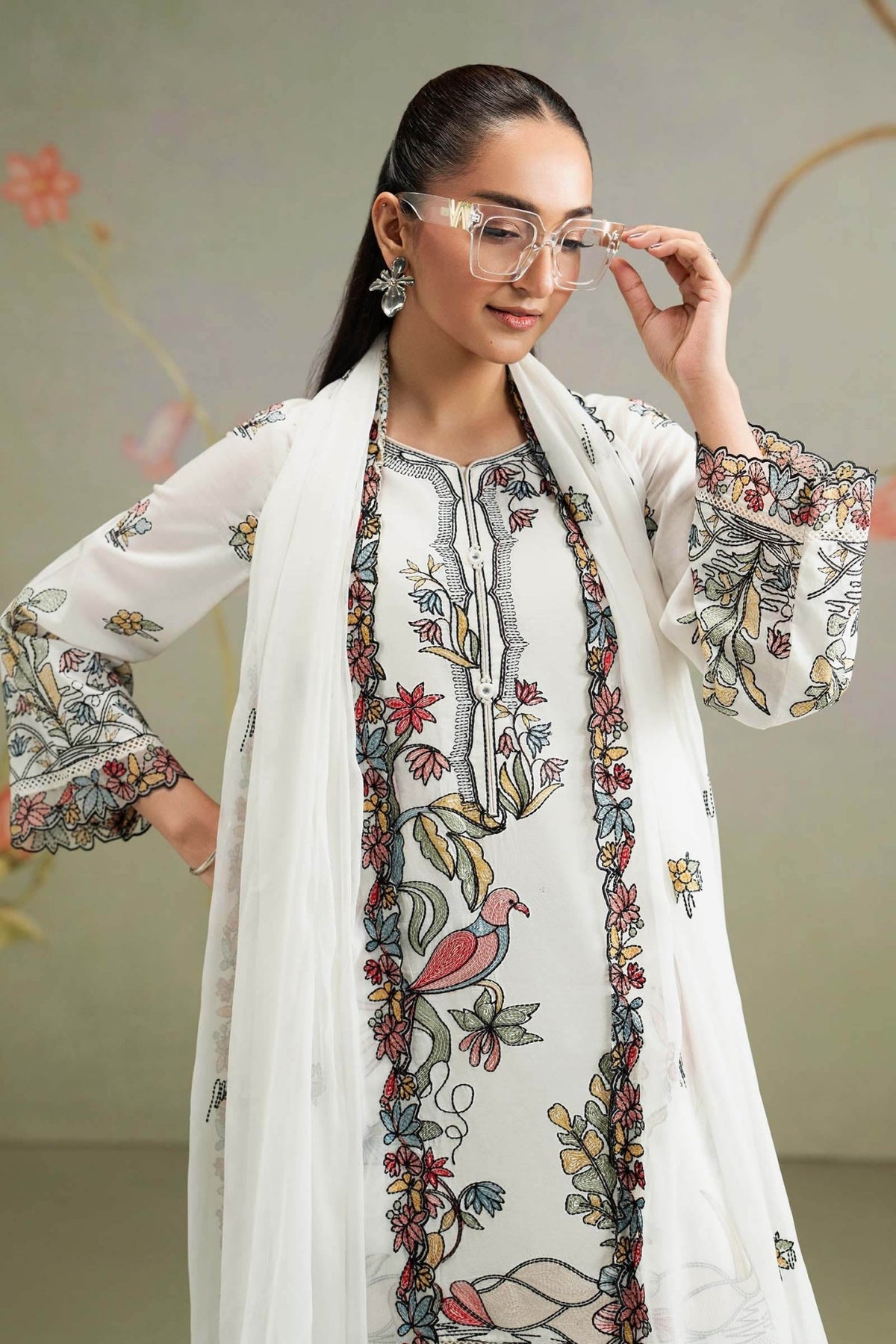 Maria B | RTW | 3 Piece Embroidered Lawn Suit-Brand:Maria B-Type:Luxury Pret-White - House of Maryam- Buy in UK, USA
