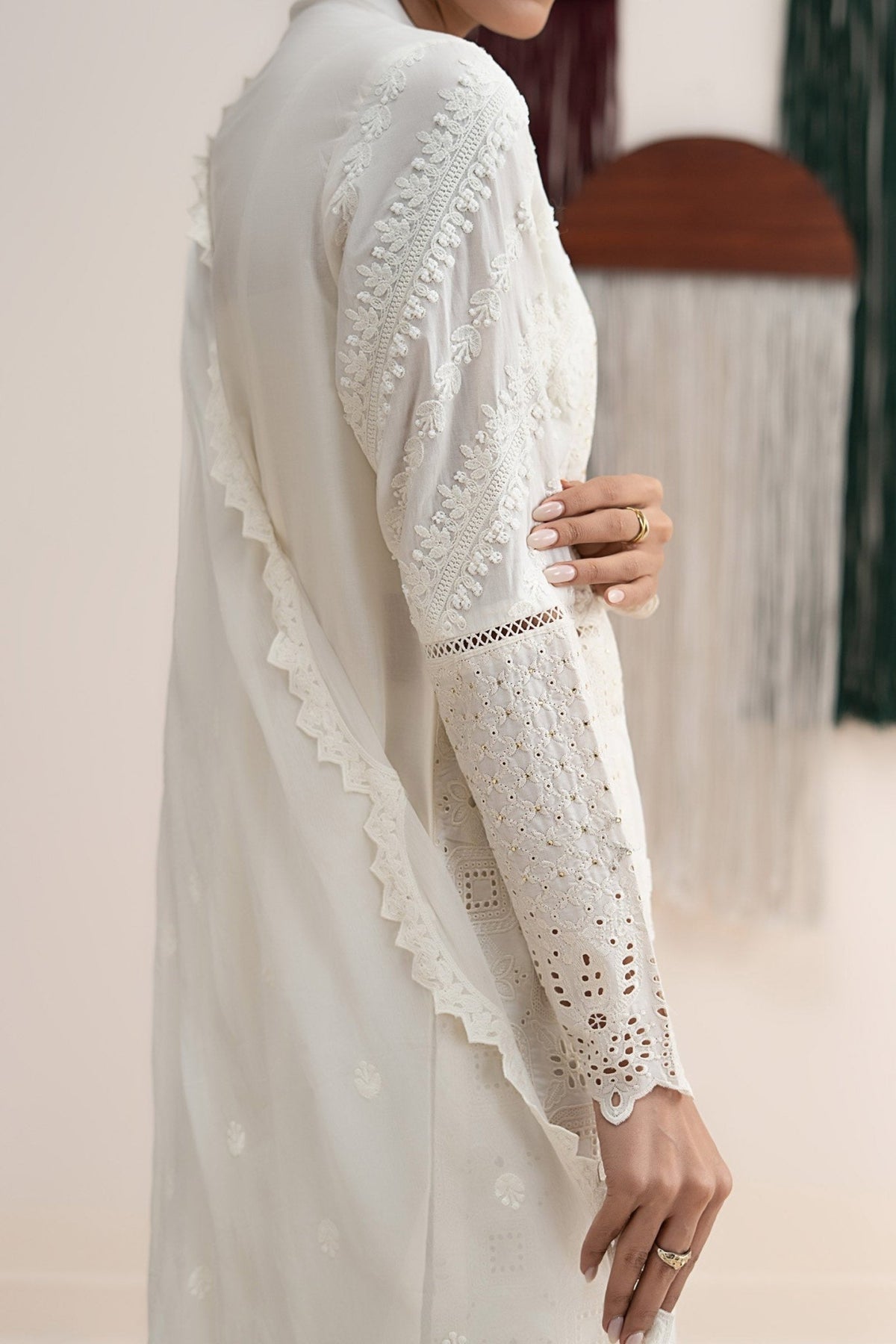 Maria B | RTW | 3 Piece Embroidered Lawn Suit-Brand:Maria B-Type:Luxury Pret-White - House of Maryam- Buy in UK, USA