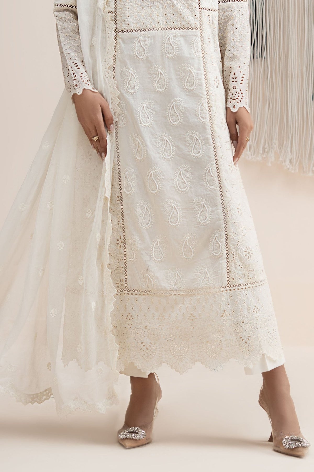 Maria B | RTW | 3 Piece Embroidered Lawn Suit-Brand:Maria B-Type:Luxury Pret-White - House of Maryam- Buy in UK, USA
