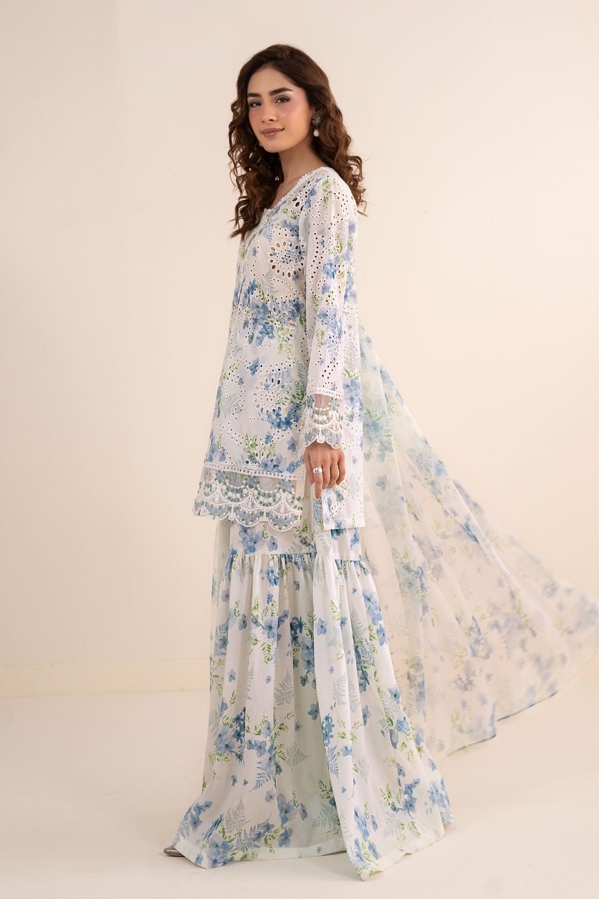 Maria B | RTW | 3 Piece Embroidered Lawn Suit-Brand:Maria B-Type:Luxury Pret-White - House of Maryam- Buy in UK, USA