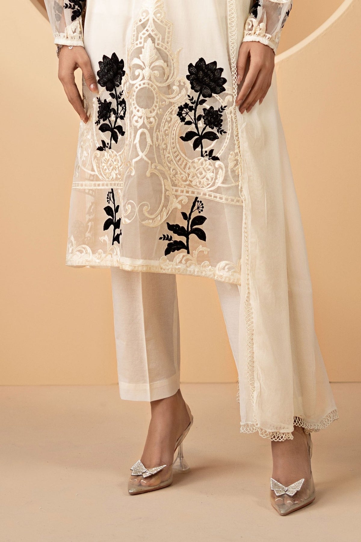 Maria B | RTW | 3 Piece Embroidered Lawn Suit-Brand:Maria B-Type:Luxury Pret-White - House of Maryam- Buy in UK, USA
