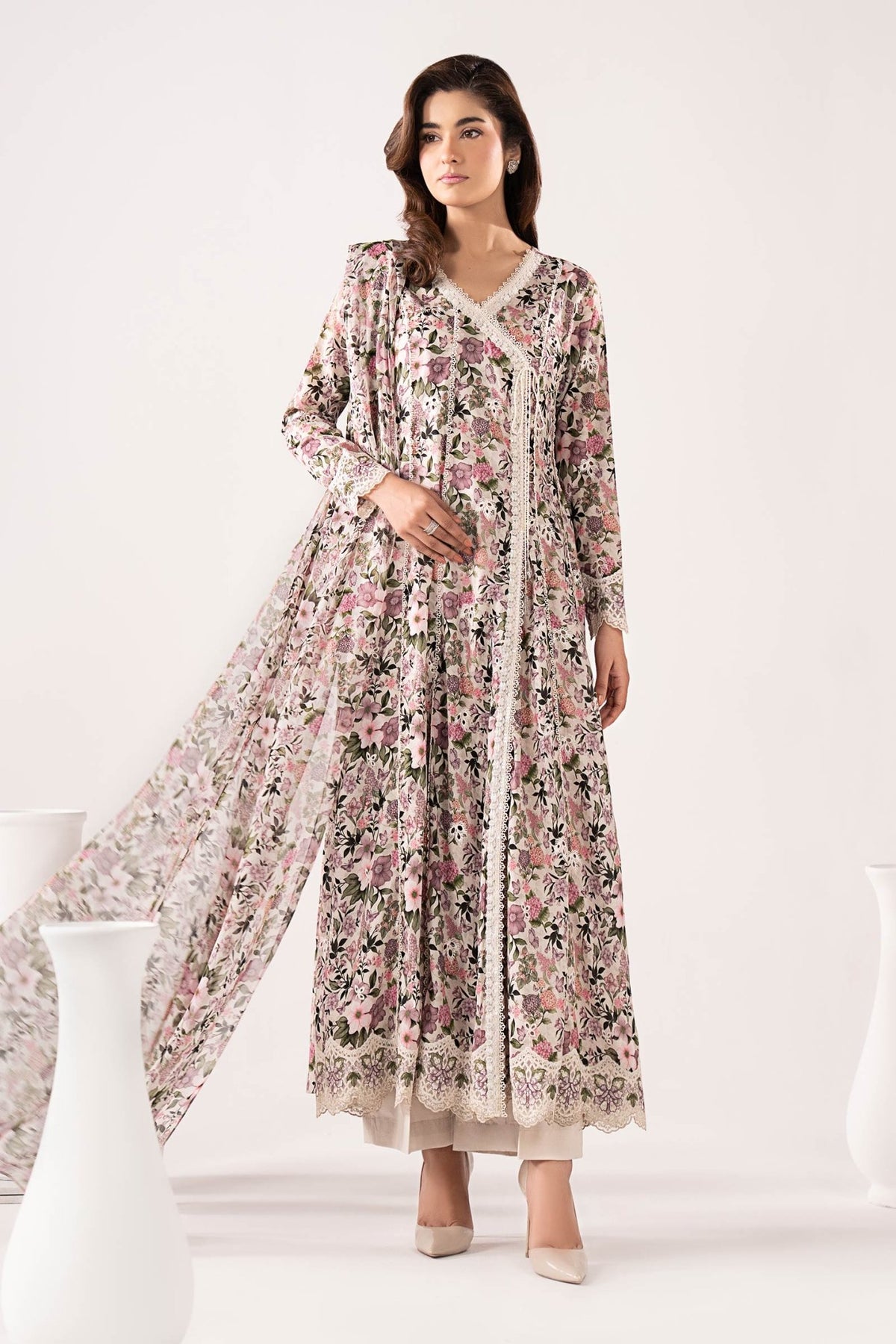 Maria B | RTW | 3 Piece Embroidered Lawn Suit-Brand:Maria B-Type:Luxury Pret-White - House of Maryam- Buy in UK, USA