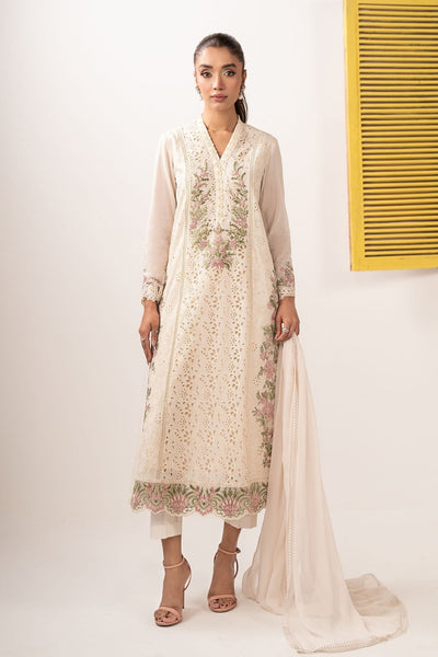 Maria B | RTW | 3 Piece Embroidered Lawn Suit-Brand:Maria B-Type:Luxury Pret-White - House of Maryam- Buy in UK, USA