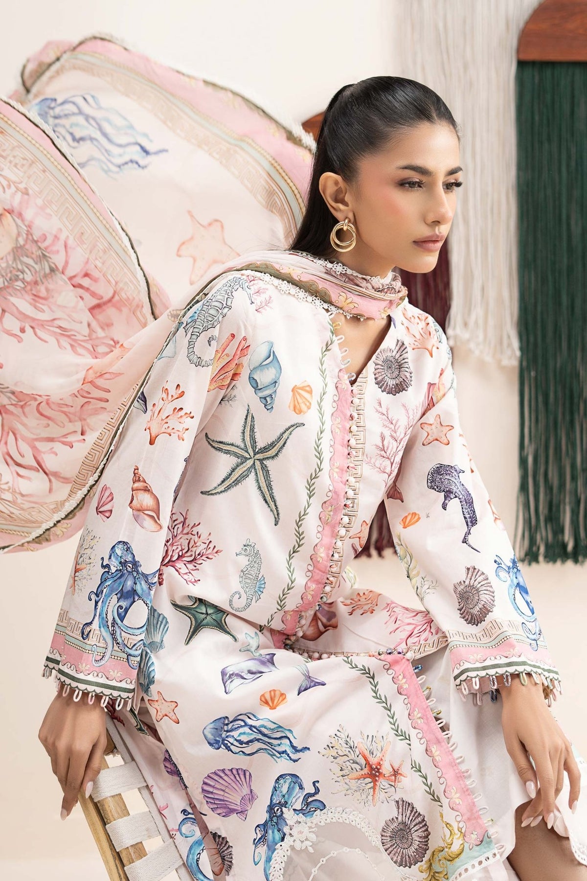 Maria B | RTW | 3 Piece Embroidered Lawn Suit-Brand:Maria B-Type:Luxury Pret-White - House of Maryam- Buy in UK, USA