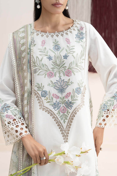 Maria B | RTW | 3 Piece Embroidered Lawn Suit-Brand:Maria B-Type:Luxury Pret-White - House of Maryam- Buy in UK, USA