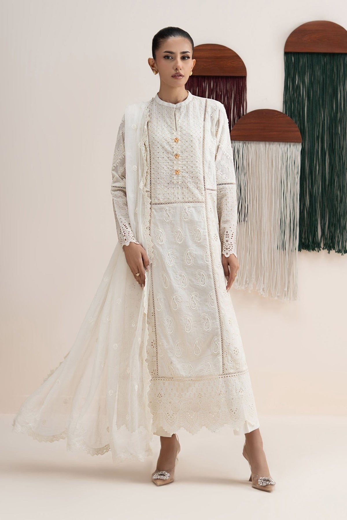 Maria B | RTW | 3 Piece Embroidered Lawn Suit-Brand:Maria B-Type:Luxury Pret-White - House of Maryam- Buy in UK, USA