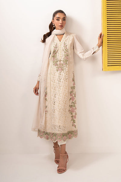 Maria B | RTW | 3 Piece Embroidered Lawn Suit-Brand:Maria B-Type:Luxury Pret-White - House of Maryam- Buy in UK, USA