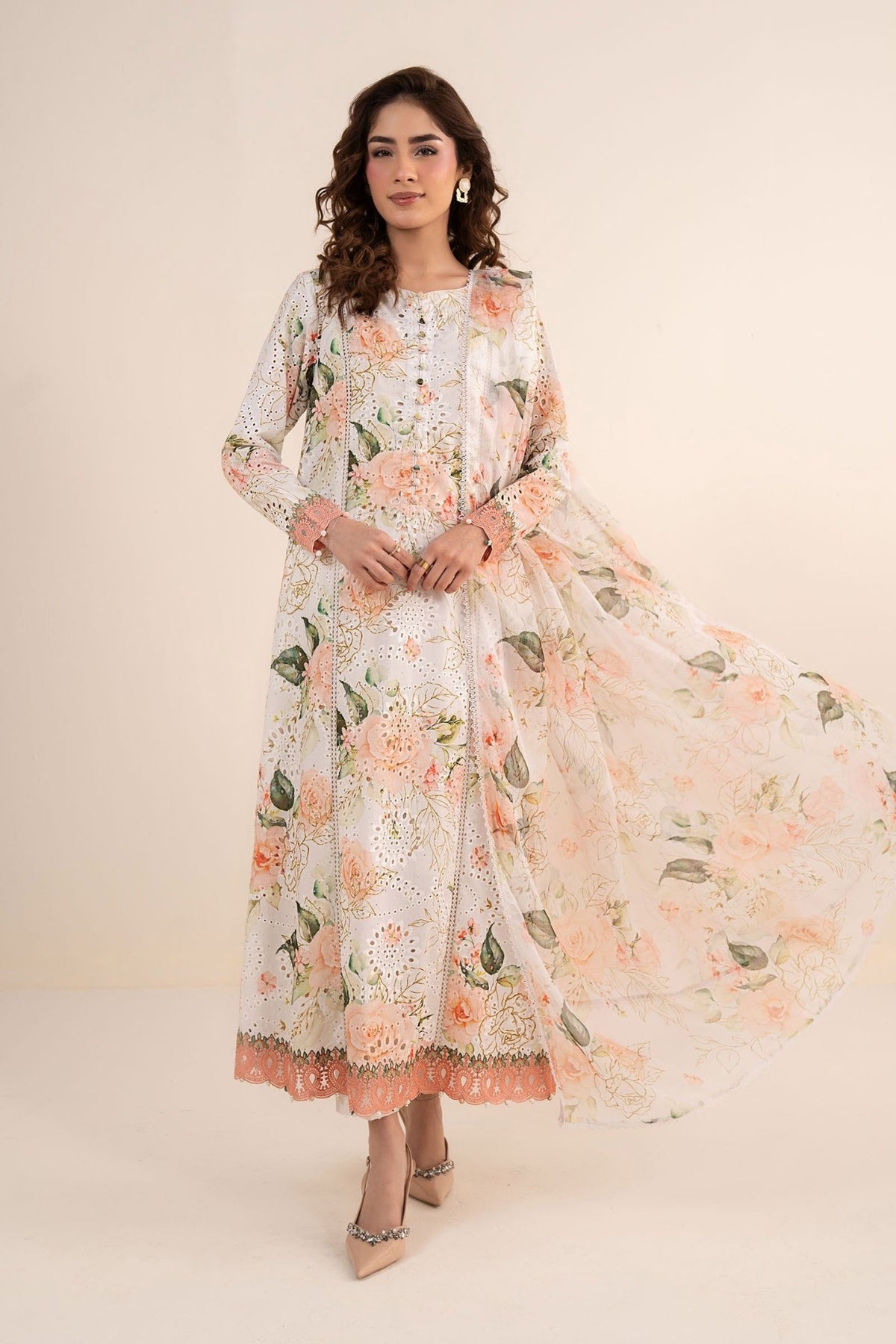 Maria B | RTW | 3 Piece Embroidered Lawn Suit-Brand:Maria B-Type:Luxury Pret-White - House of Maryam- Buy in UK, USA