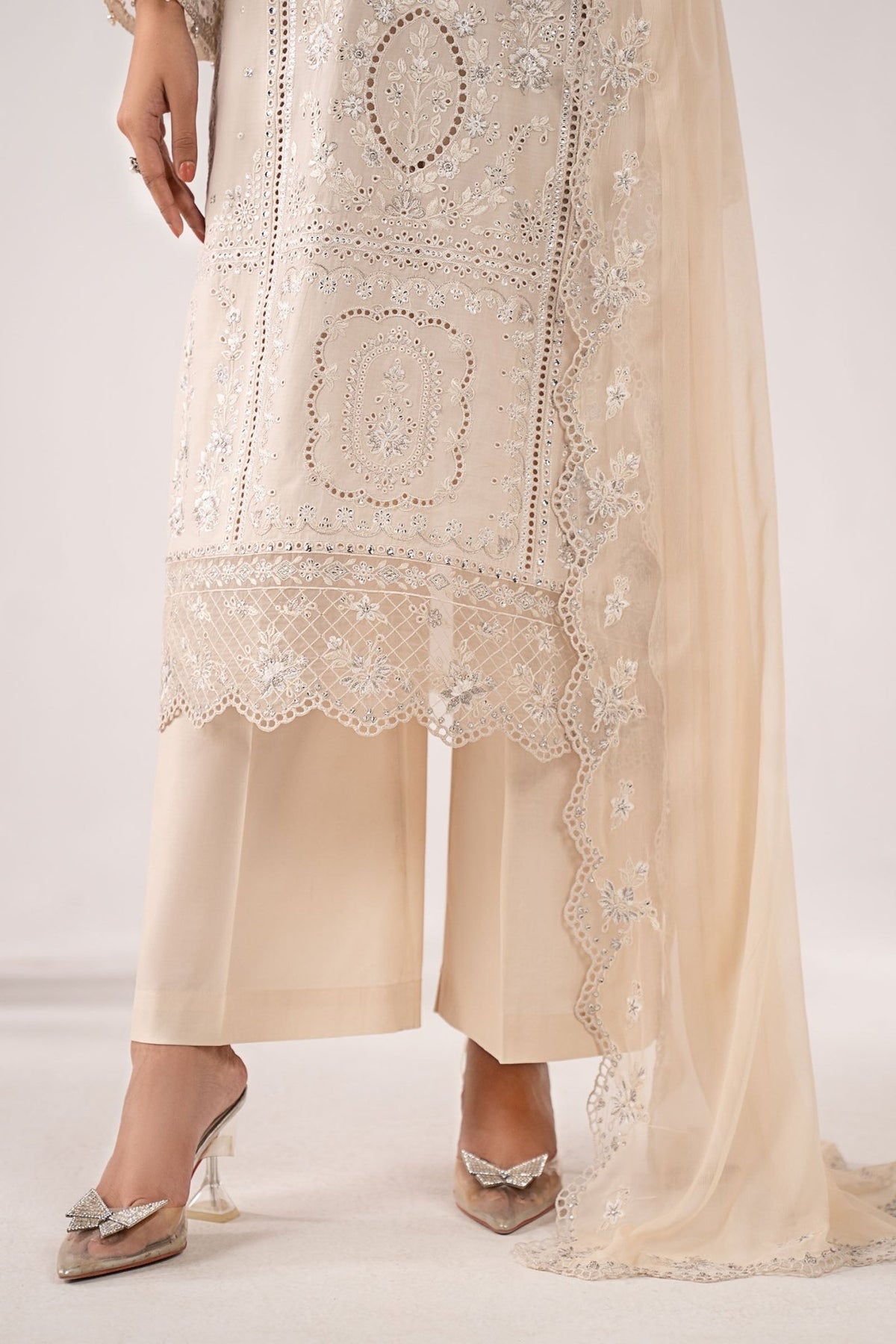 Maria B | RTW | 3 Piece Embroidered Lawn Suit-Brand:Maria B-Type:Luxury Pret-White - House of Maryam- Buy in UK, USA