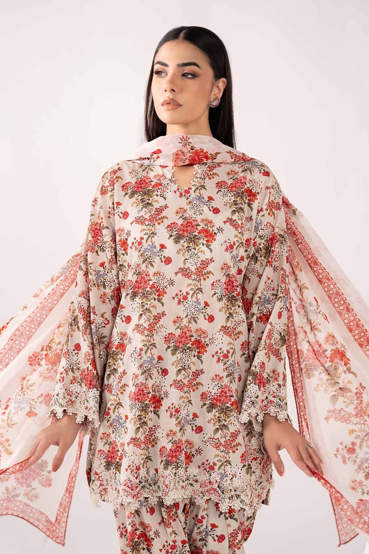 Maria B | RTW | 3 Piece Embroidered Lawn Suit-Brand:Maria B-Type:Luxury Pret-White - House of Maryam- Buy in UK, USA