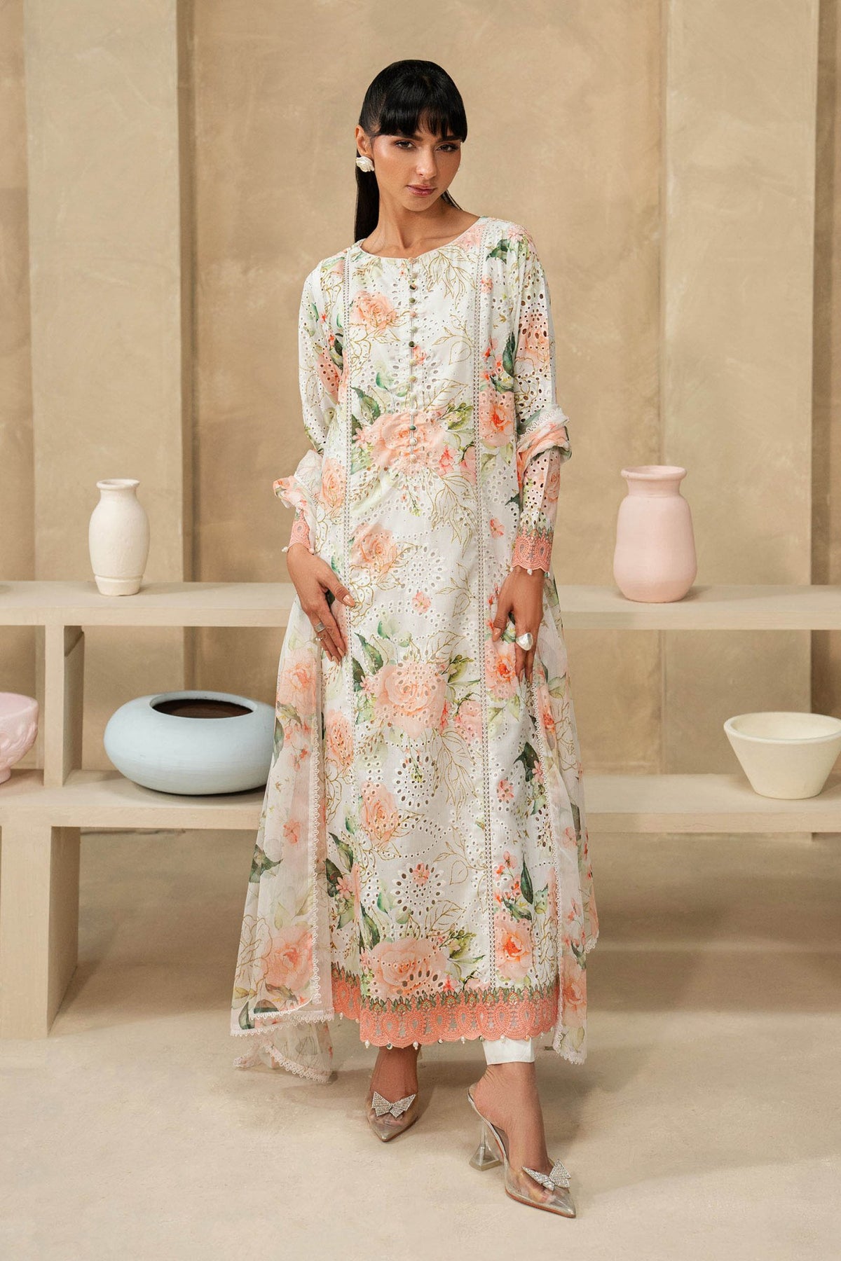 Maria B | RTW | 3 Piece Embroidered Lawn Suit-Brand:Maria B-Type:Luxury Pret-White - House of Maryam- Buy in UK, USA