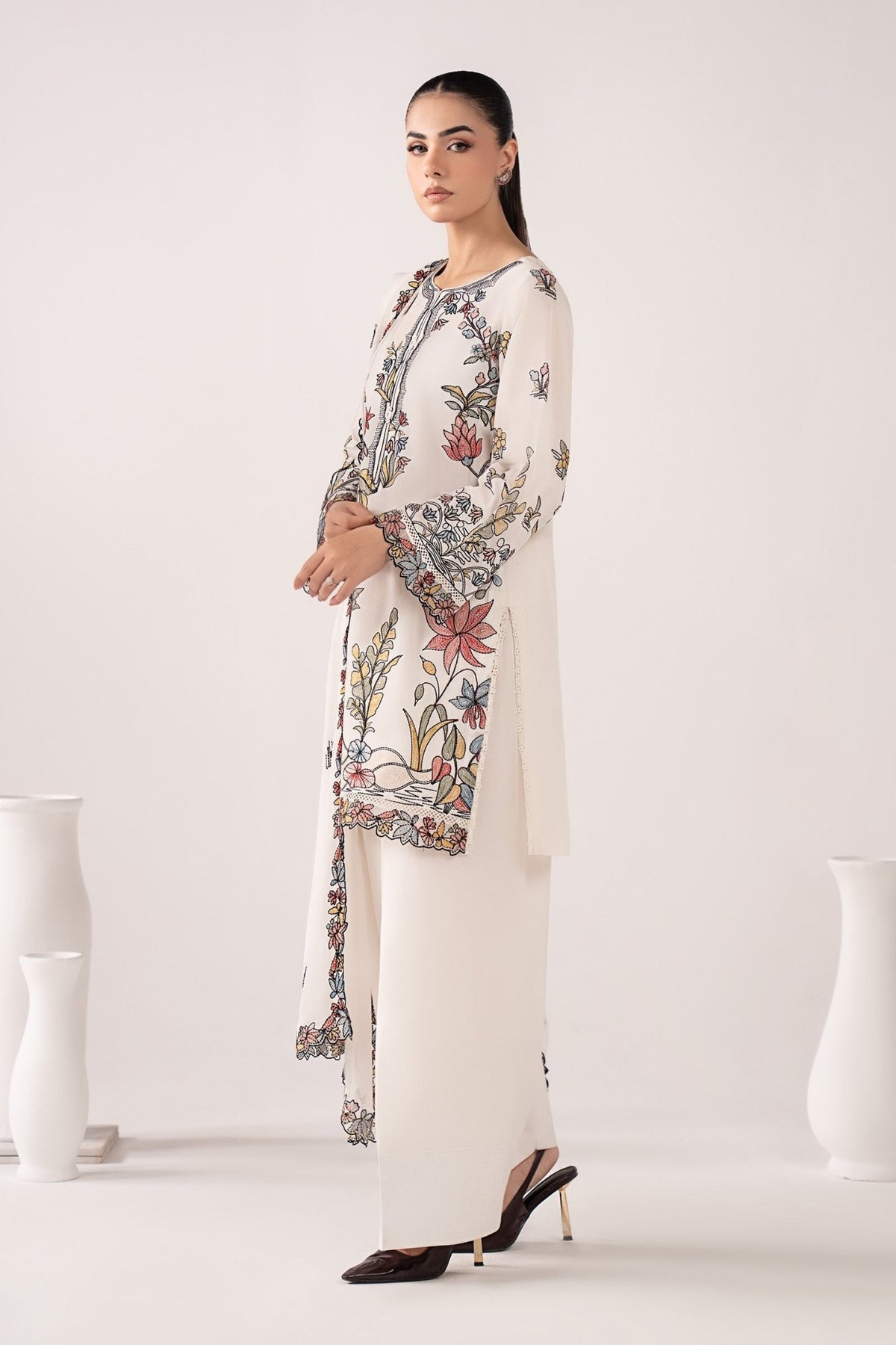 Maria B | RTW | 3 Piece Embroidered Lawn Suit-Brand:Maria B-Type:Luxury Pret-White - House of Maryam- Buy in UK, USA