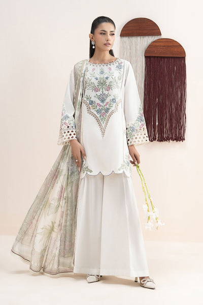 Maria B | RTW | 3 Piece Embroidered Lawn Suit-Brand:Maria B-Type:Luxury Pret-White - House of Maryam- Buy in UK, USA