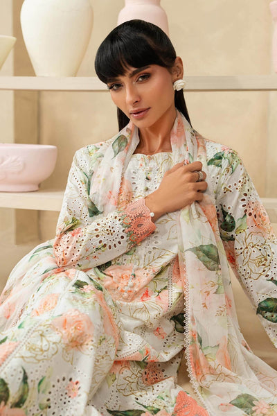 Maria B | RTW | 3 Piece Embroidered Lawn Suit-Brand:Maria B-Type:Luxury Pret-White - House of Maryam- Buy in UK, USA