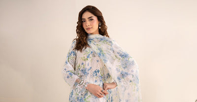 Maria B | RTW | 3 Piece Embroidered Lawn Suit-Brand:Maria B-Type:Luxury Pret-White - House of Maryam- Buy in UK, USA