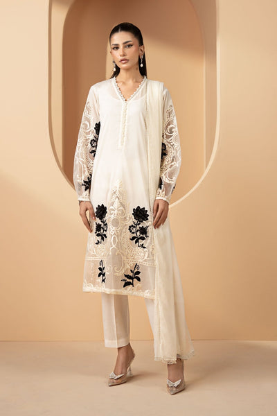 Maria B | RTW | 3 Piece Embroidered Lawn Suit-Brand:Maria B-Type:Luxury Pret-White - House of Maryam- Buy in UK, USA