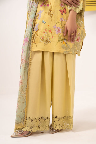 Maria B | RTW | 3 Piece Embroidered Lawn Suit-Brand:Maria B-Type:Luxury Pret-Yellow - House of Maryam- Buy in UK, USA