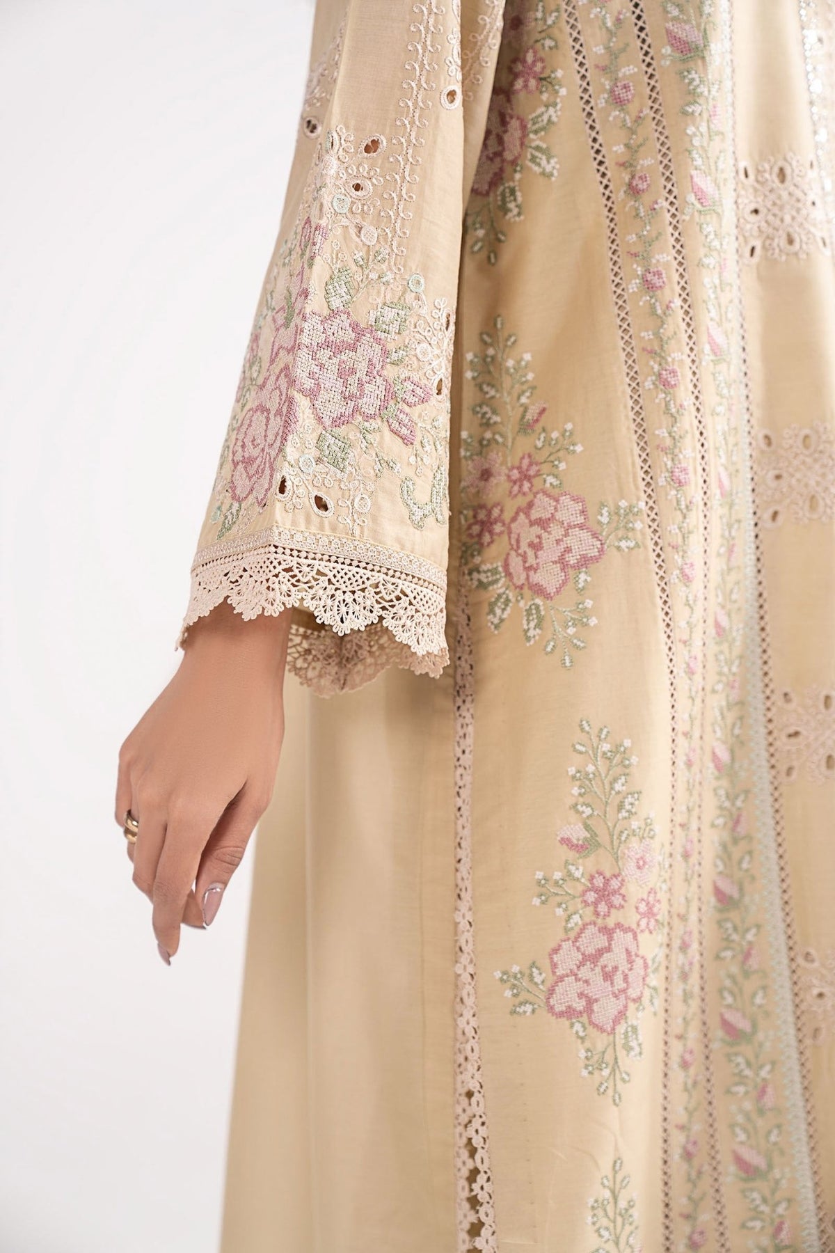 Maria B | RTW | 3 Piece Embroidered Lawn Suit-Brand:Maria B-Type:Luxury Pret-Yellow - House of Maryam- Buy in UK, USA
