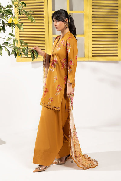 Maria B | RTW | 3 Piece Embroidered Lawn Suit-Brand:Maria B-Type:Luxury Pret-Yellow - House of Maryam- Buy in UK, USA