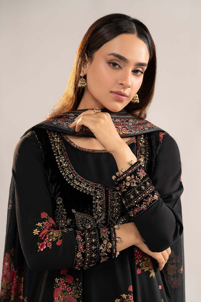 Maria B | RTW | 3 Piece Embroidered Linen Suit-Brand:Maria B-Type:Luxury Pret-Black - House of Maryam- Buy in UK, USA